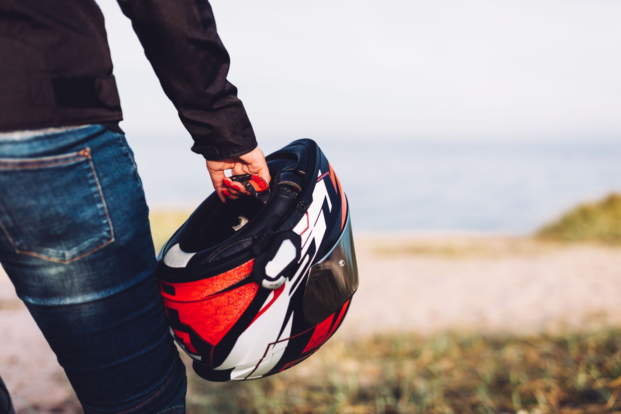 Man holding his customed helmet